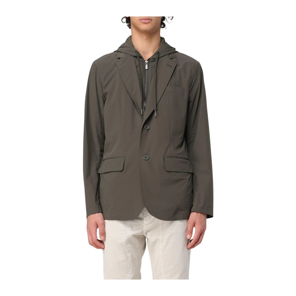Armani Exchange Men's Green Blazers,, Modern Hooded Blazer Jacket 2XL