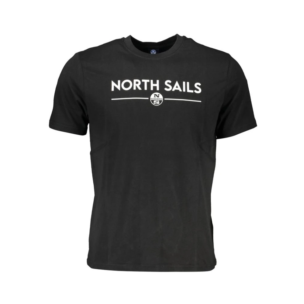 North Sails Zwart Print Logo T-Shirt Black Heren