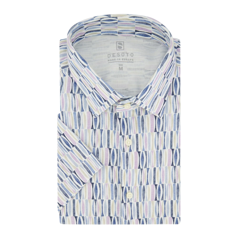 Desoto Paarse Business Overhemd met Print Multicolor Heren