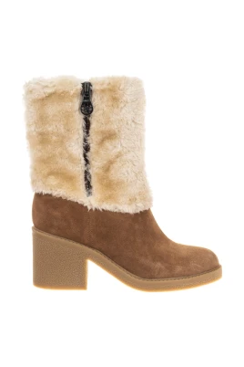 Ankelboots i mocka med rund tå