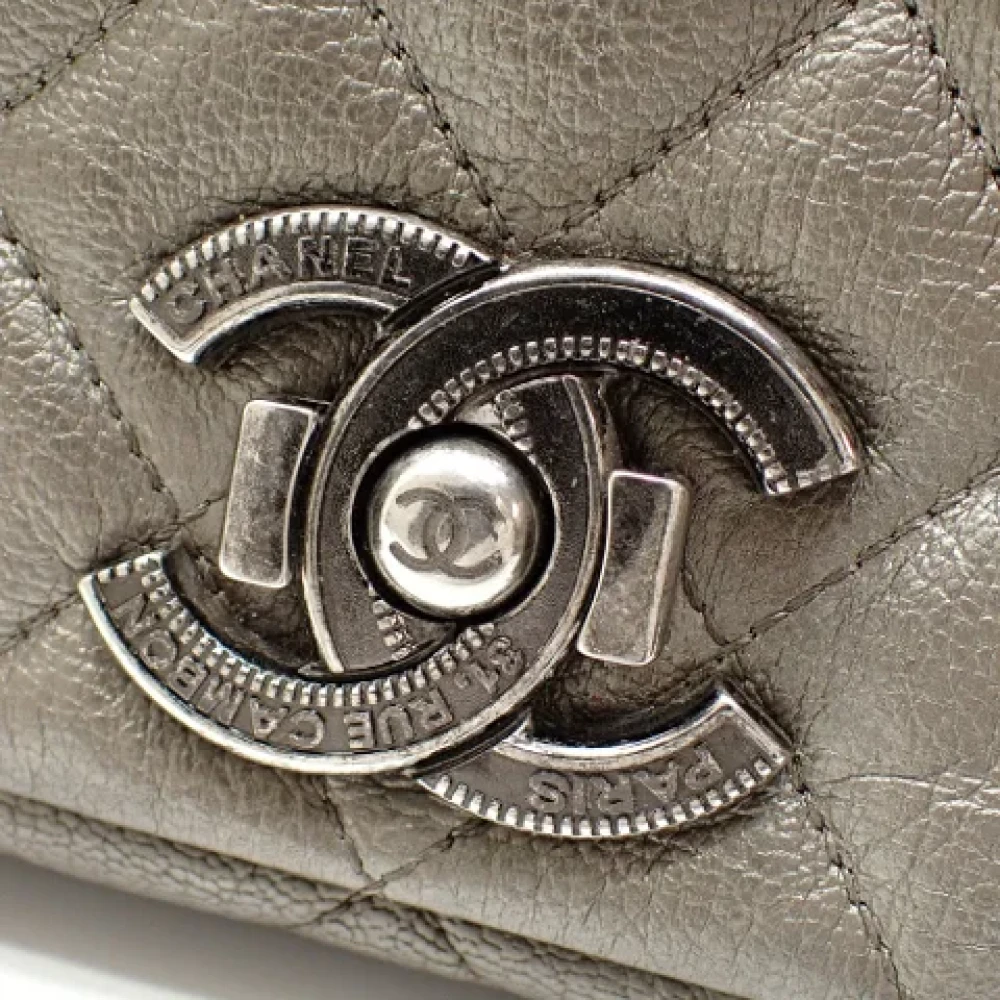 Chanel Vintage Pre-owned Leather chanel-bags Gray Dames