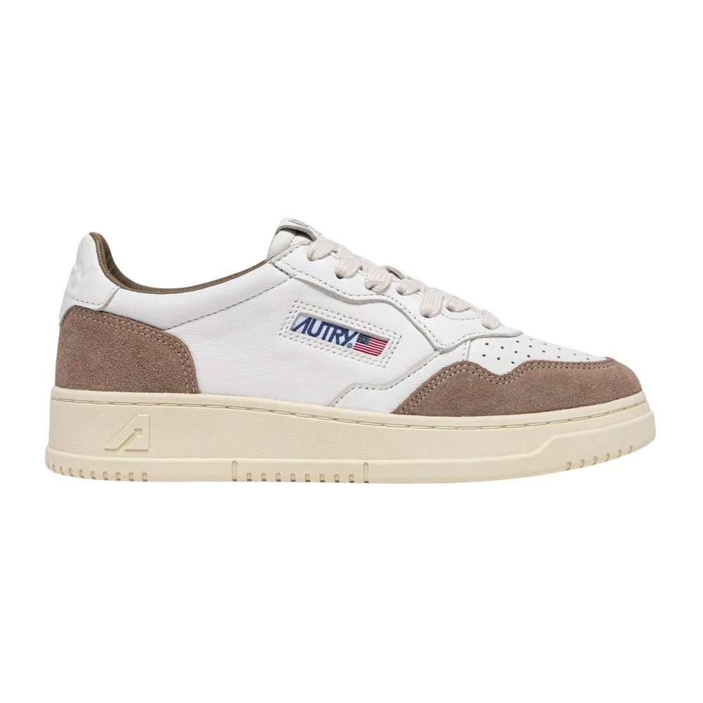 Autry Men's Beige Sneakers, 8 Uk, Medalist Low Leather Trainers