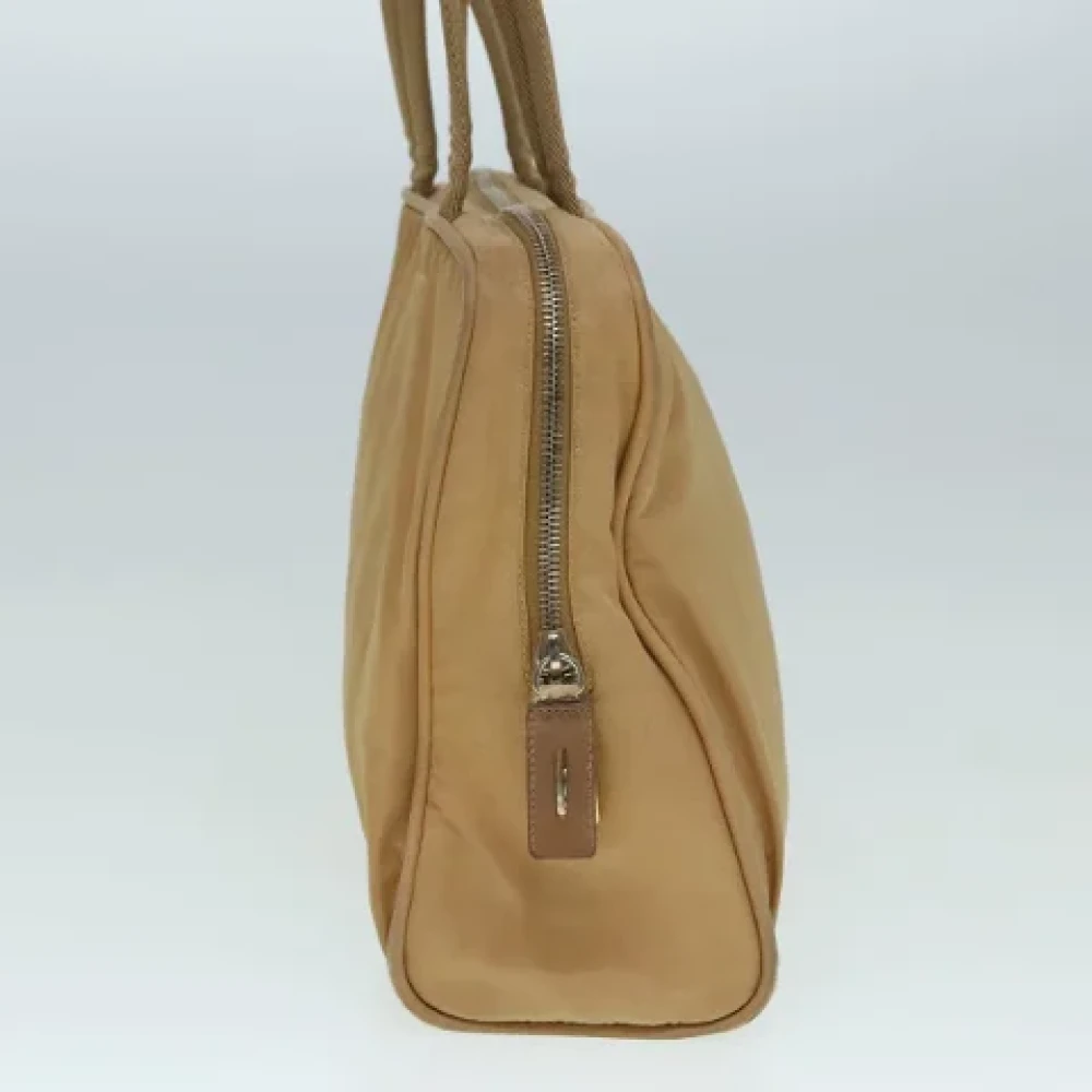 Prada Vintage Pre-owned Nylon handbags Beige Dames