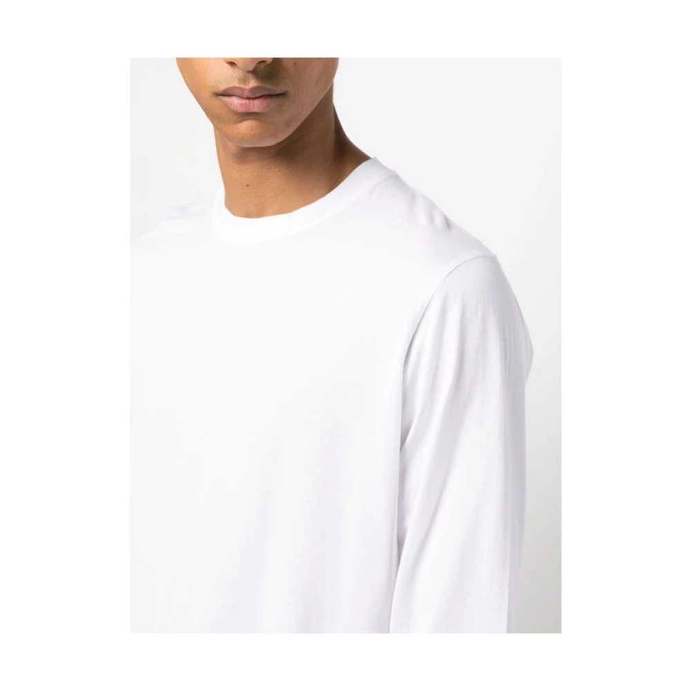 Fedeli Biologisch Katoenen T-shirt met Lange Mouwen White Heren