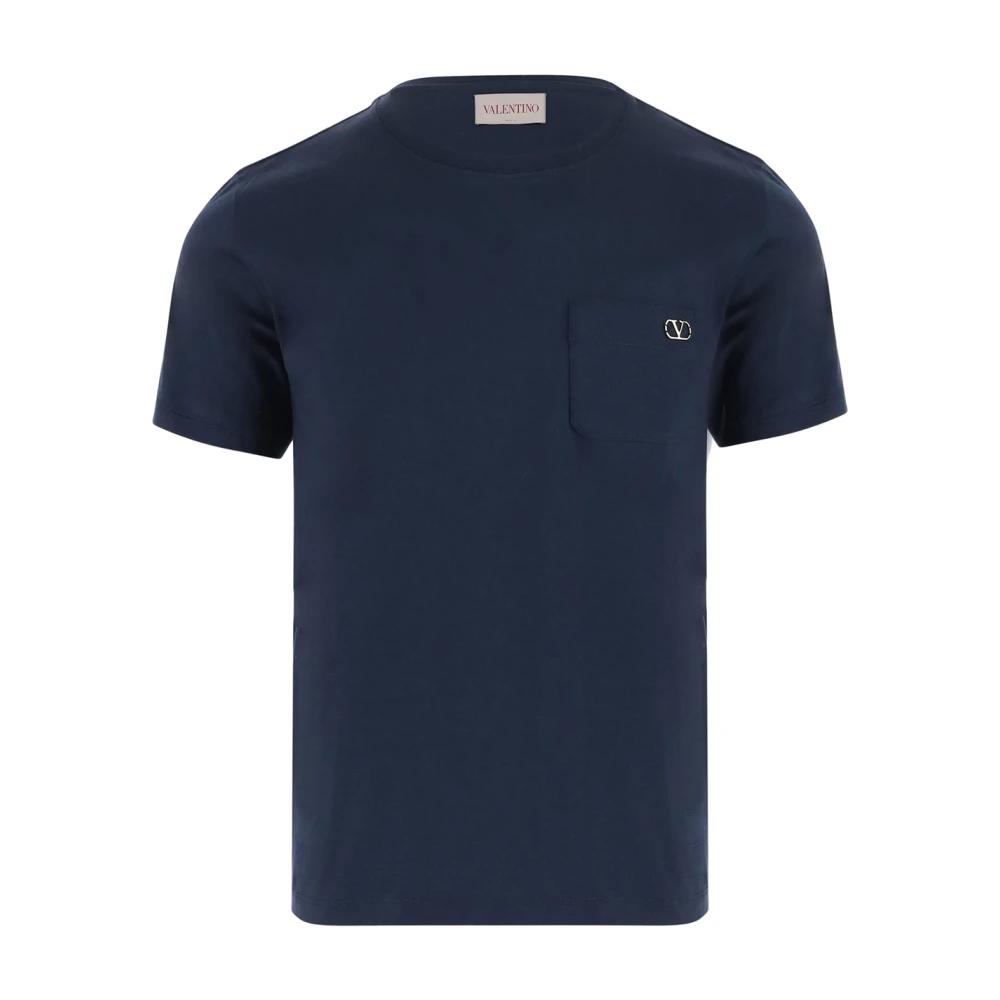 Valentino Garavani Blauwe T-shirts en Polos met Borstzak Blue Heren