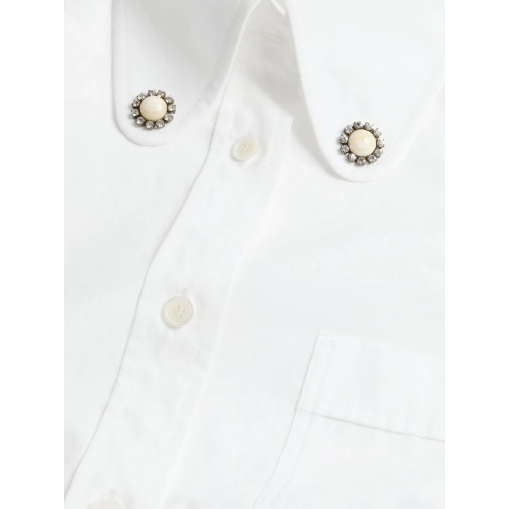 Valentino Witte Katoenen Knoop-Down Shirt White Dames