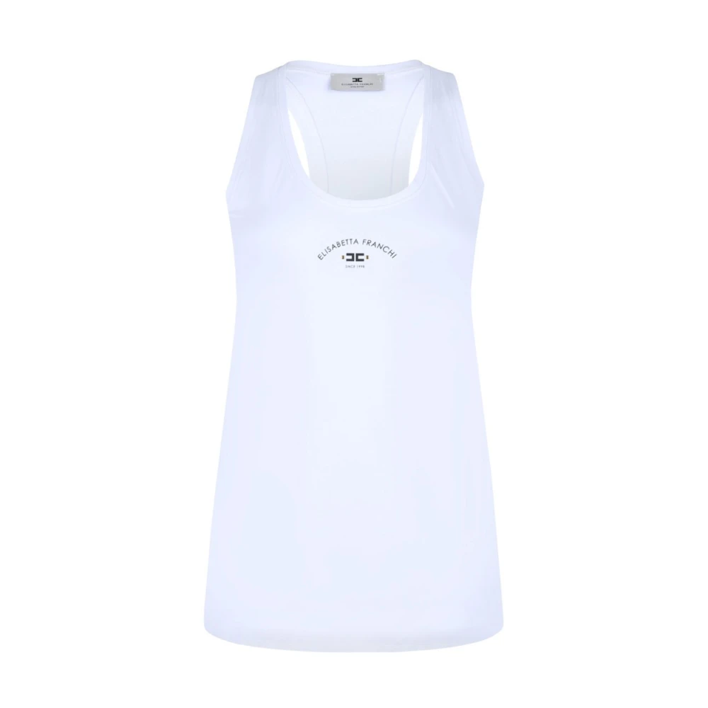 Elisabetta Franchi Studded Racerback Tank Top White Dames