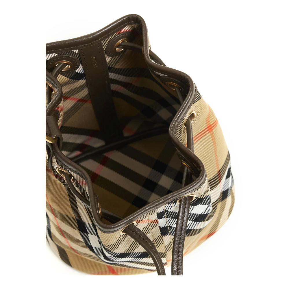 Burberry Emmertas in zandkleurig geruit canvas Beige Dames
