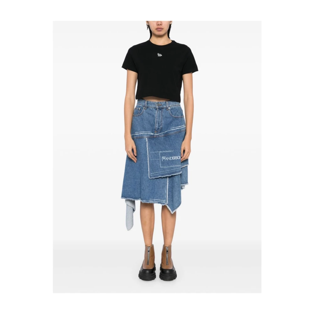 Maison Kitsuné Zwarte Crew Neck T-shirts en Polos Black Dames