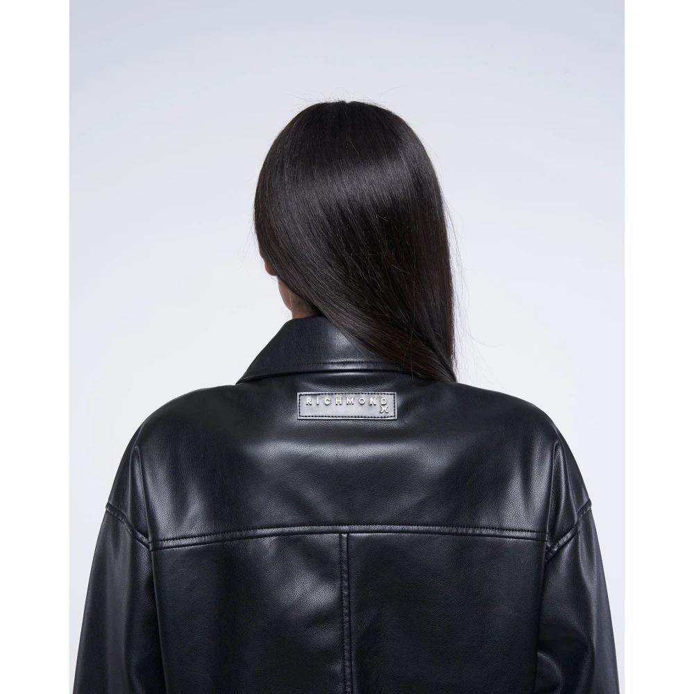 John Richmond Bomber in eco-leer Black Dames