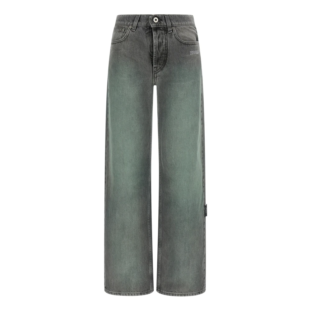 Off White Gray Spray Susy Jeans - Female - Wide Jeans - W27 - Jeans