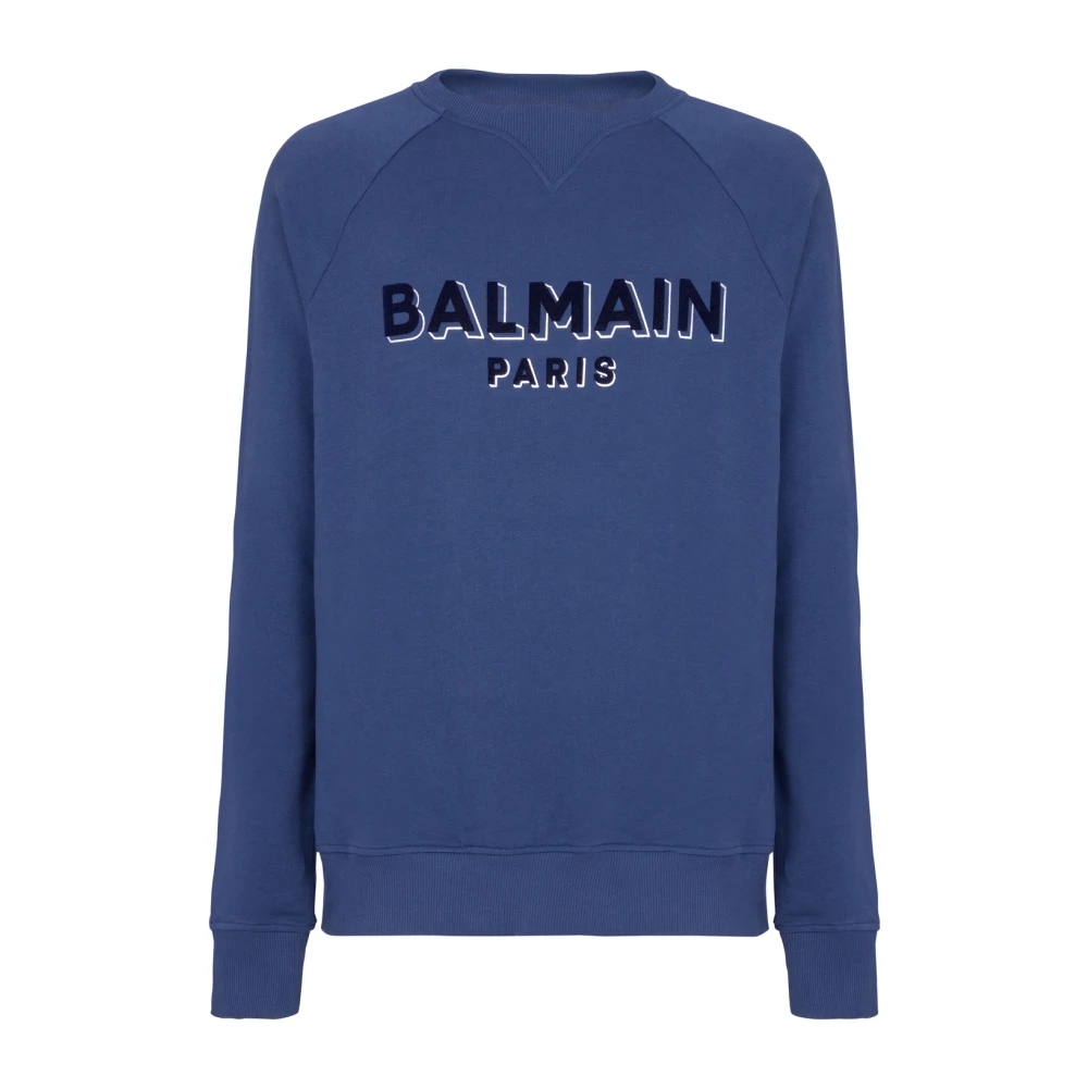Balmain Metallic flock sweatshirt Blue Heren