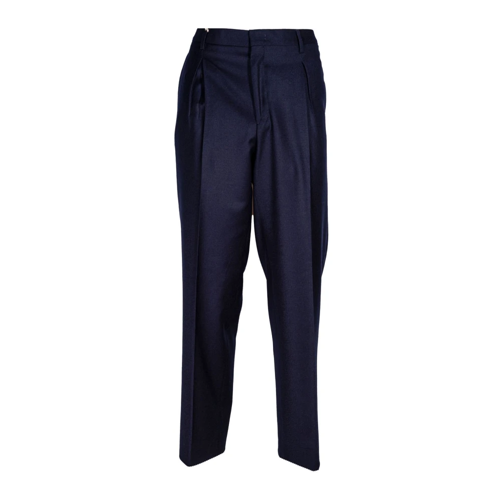 Briglia Wijde Pijp Wol Chino Broek Blue Heren