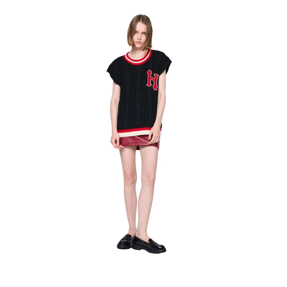 Silvian Heach Gebreid vest Black Dames