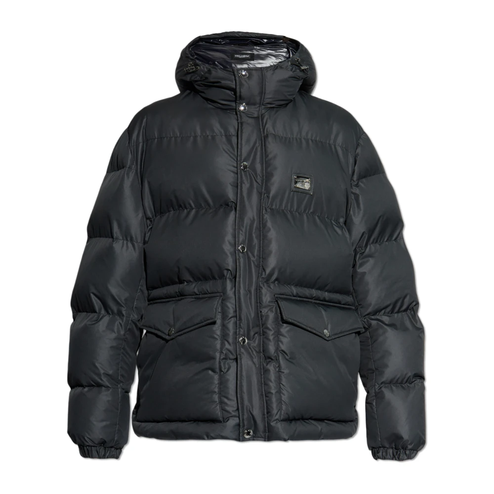Dolce & Gabbana , Down Jackets, Male, Black, Xl, Hooded Jacket