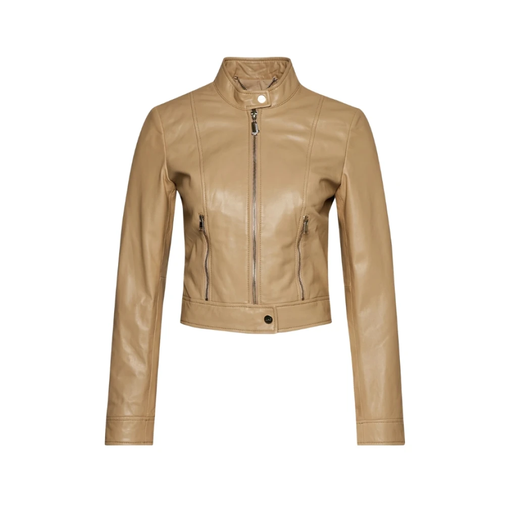 Liu Jo Crop Jas in Trendy Stijl Beige Dames