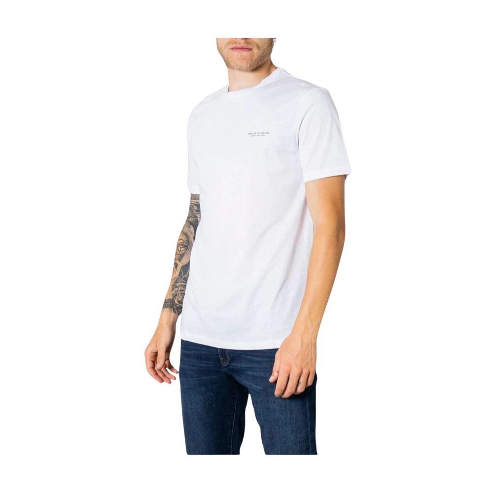 Armani Exchange Mannelijk Wit T-Shirt Met Ronde Hals