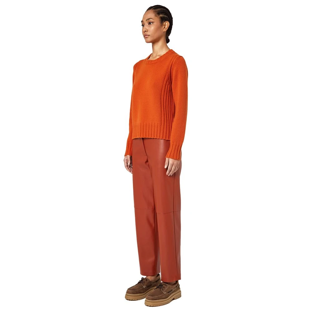 Alpha Studio Kasjmier trui met geribbelde details Orange Dames