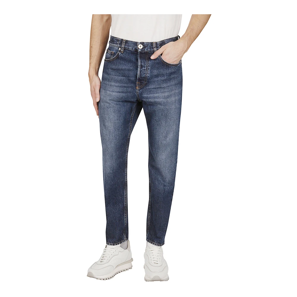 Eleventy Relax Fit Denim 5-Pocket Broek Blue Heren