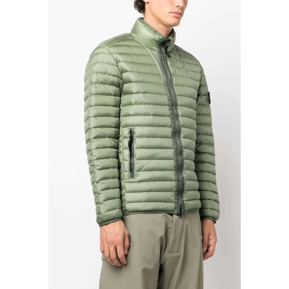 Stone Island Opvouwbare Groene Nylon Pufferjas Green Heren