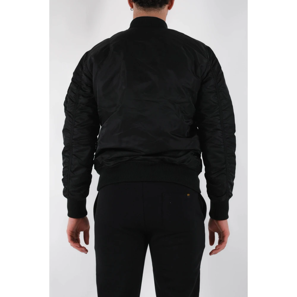alpha industries Slim Fit Bomberjack met Rits Black Heren