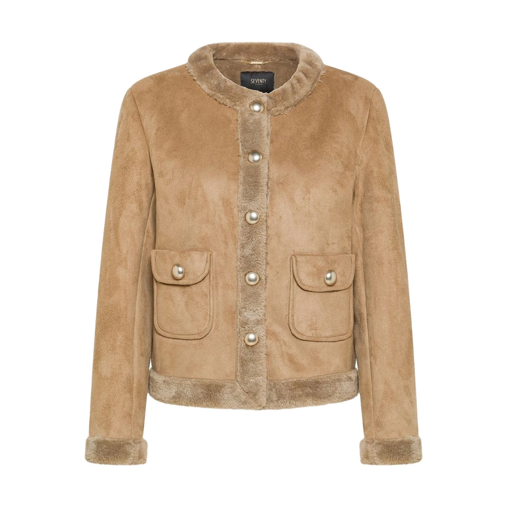 Seventy Lichtgewicht ronde hals jas voor vrouwen Brown Dames