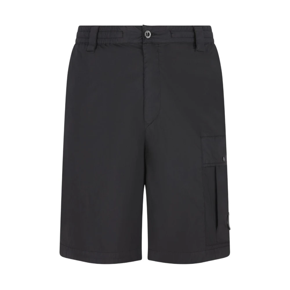 C.p. Company Men's Black Cargo Pocket Shorts - Casual Shorts - M - Shorts