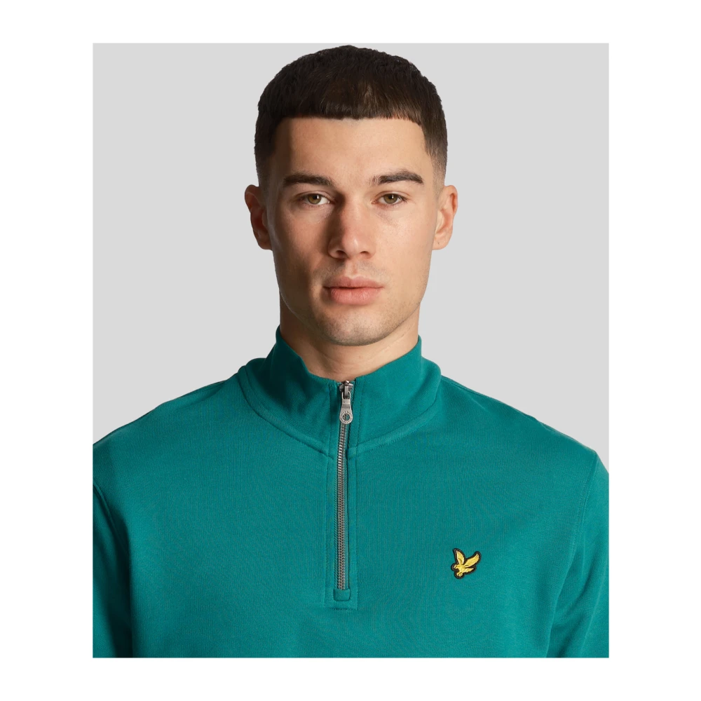 Lyle & Scott Loopback Quarter Zip Sweatshirt Green Heren
