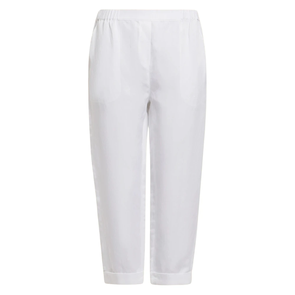 Marina Rinaldi Stijlvolle witte linnen blend broek White Dames