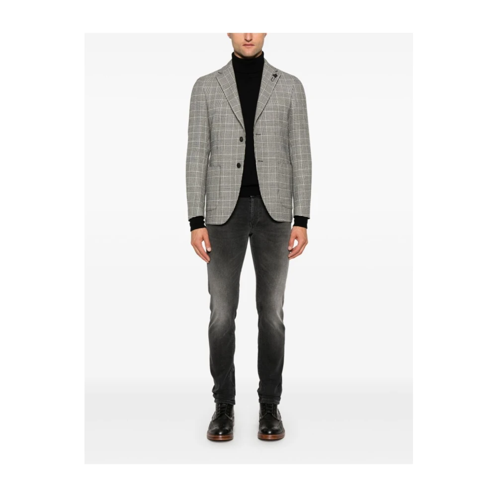 Dondup Skinny Denim Broek Rivet Detailing Gray Heren