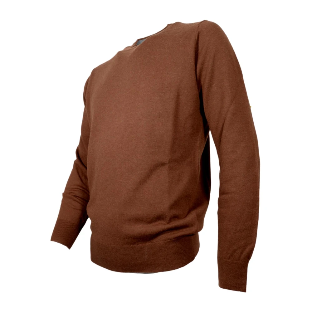 Cashmere Company Bruine Kasjmier Zijden Trui Slim Fit Brown Heren