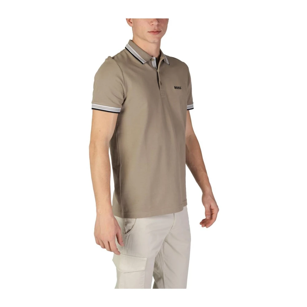Hugo Boss Katoenen poloshirt met korte mouwen Beige Heren
