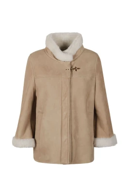 Panelled Shearling-Trim Jacket