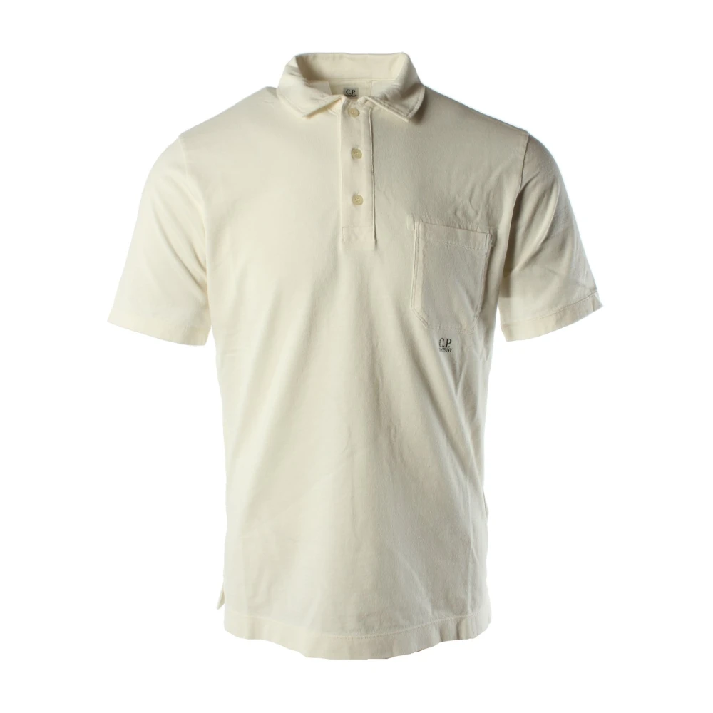 C.P. Company Witte Katoenen Polo Shirt Beige Heren