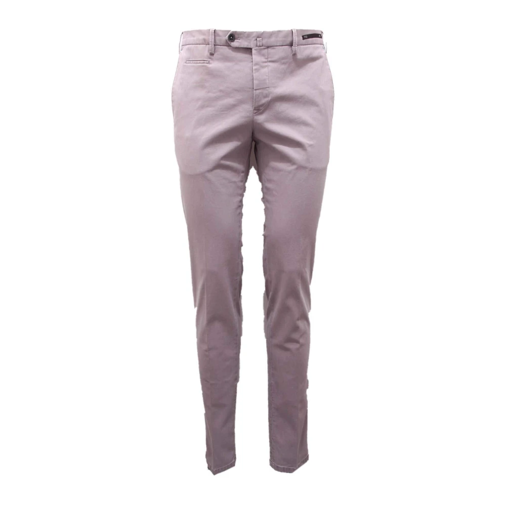 Pt01 Men's Purple Super Slim Fit Stretch Trousers