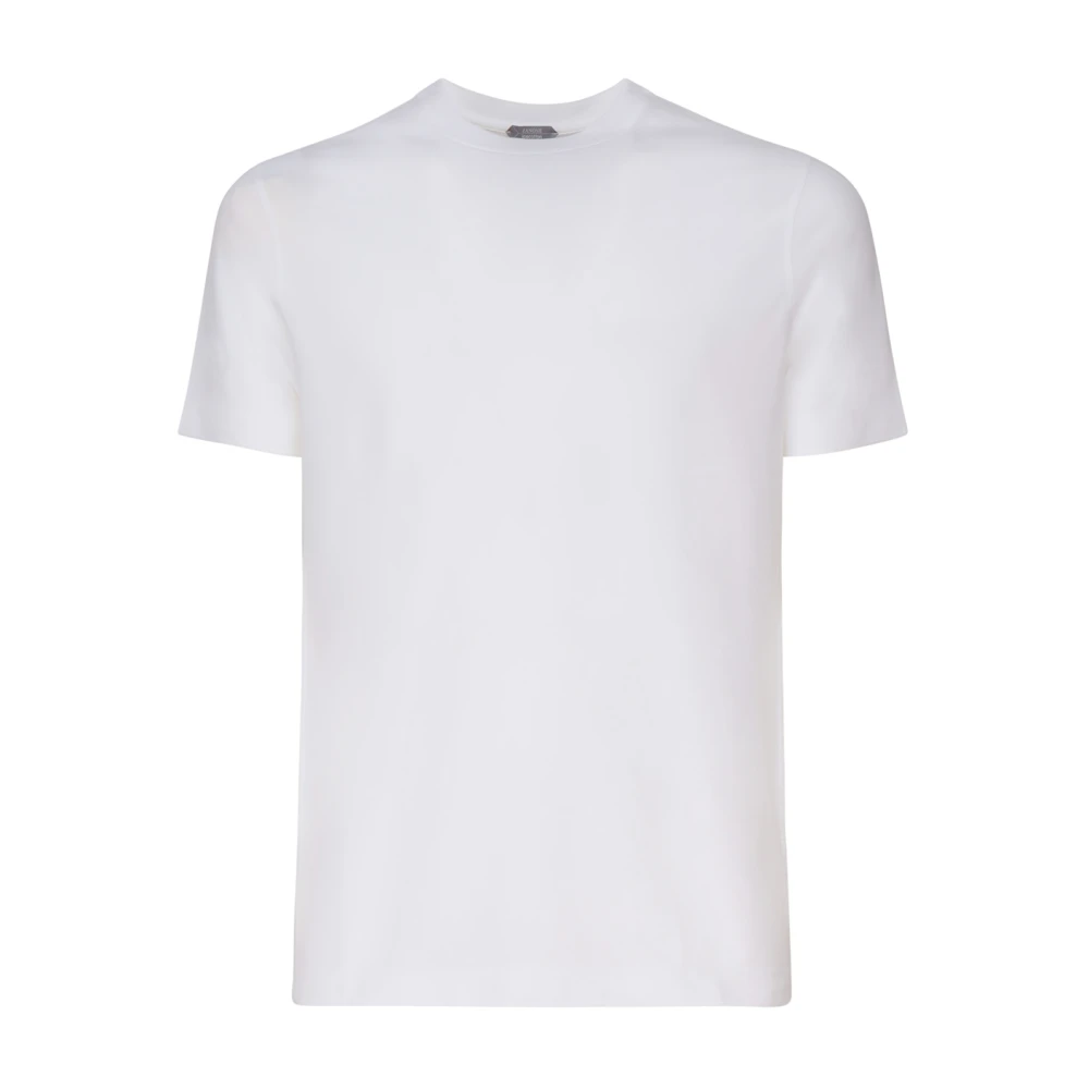 Zanone Witte Katoenen T-shirt Korte Mouwen White Heren