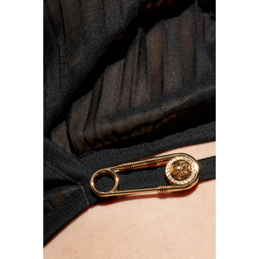 Versace Geplooide top met wikkelceintuur Black Dames