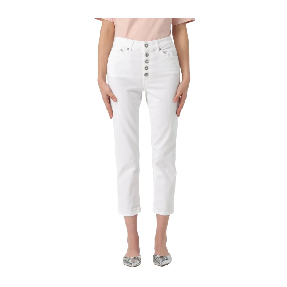 Dondup Losse pasvorm stretch katoenen jeans White Dames