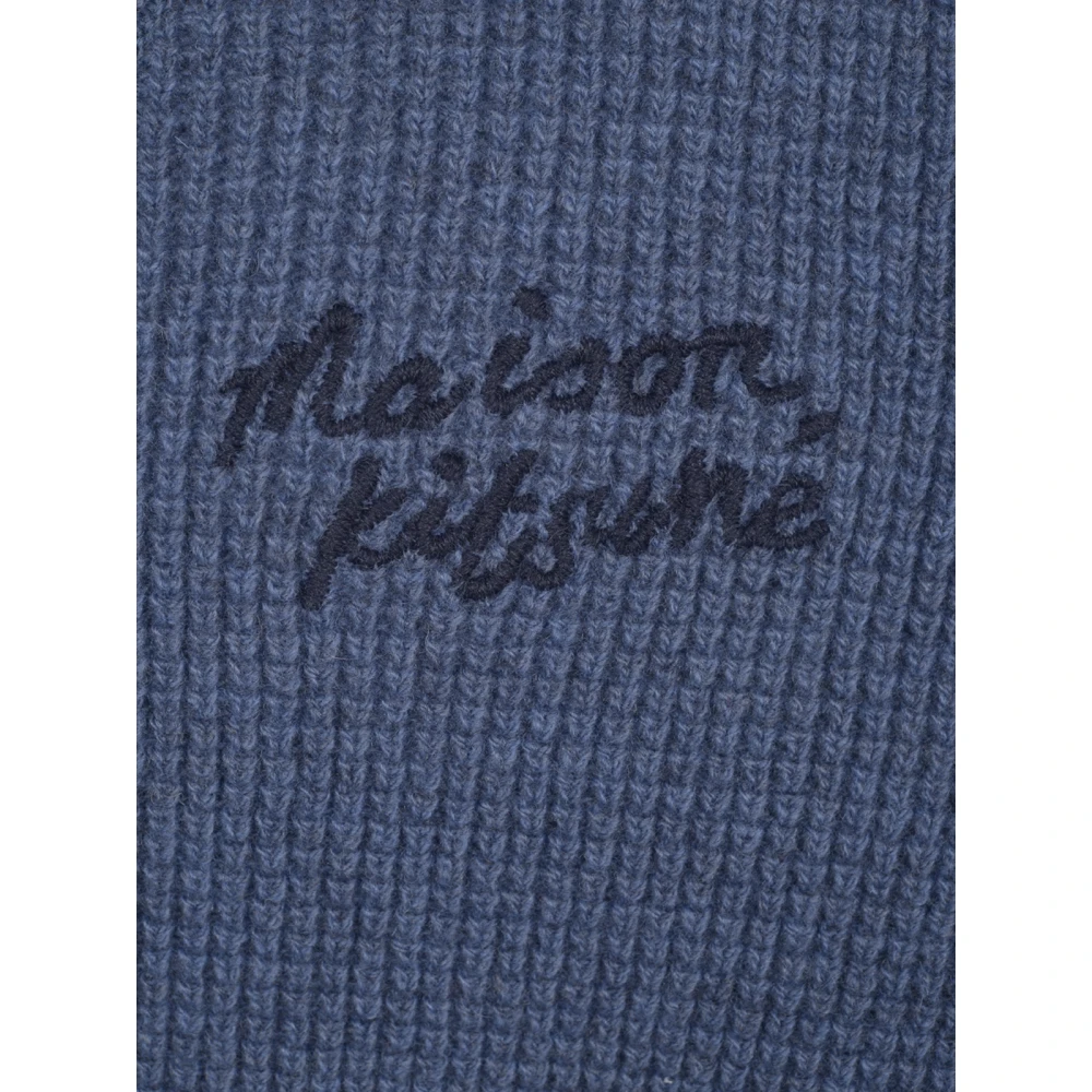 Maison Kitsuné Handgeschreven Comfort Cardigan Sweaters Blue Heren