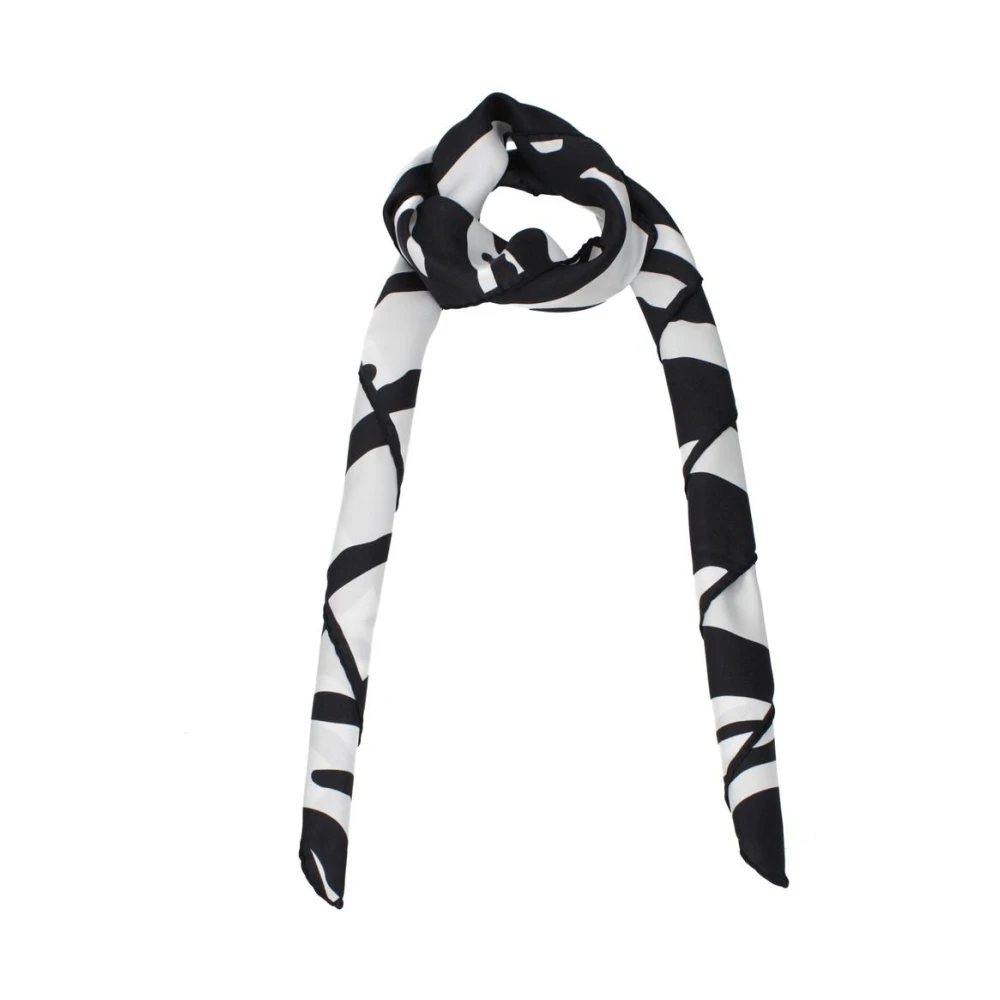 Dolce & Gabbana Women's Black Luxurious Silk Logo Foulard