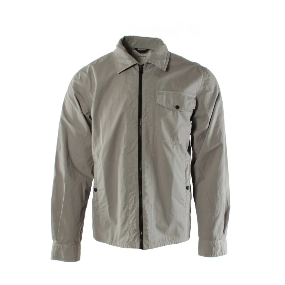 Woolrich Men's Gray Gabardine Overshirt