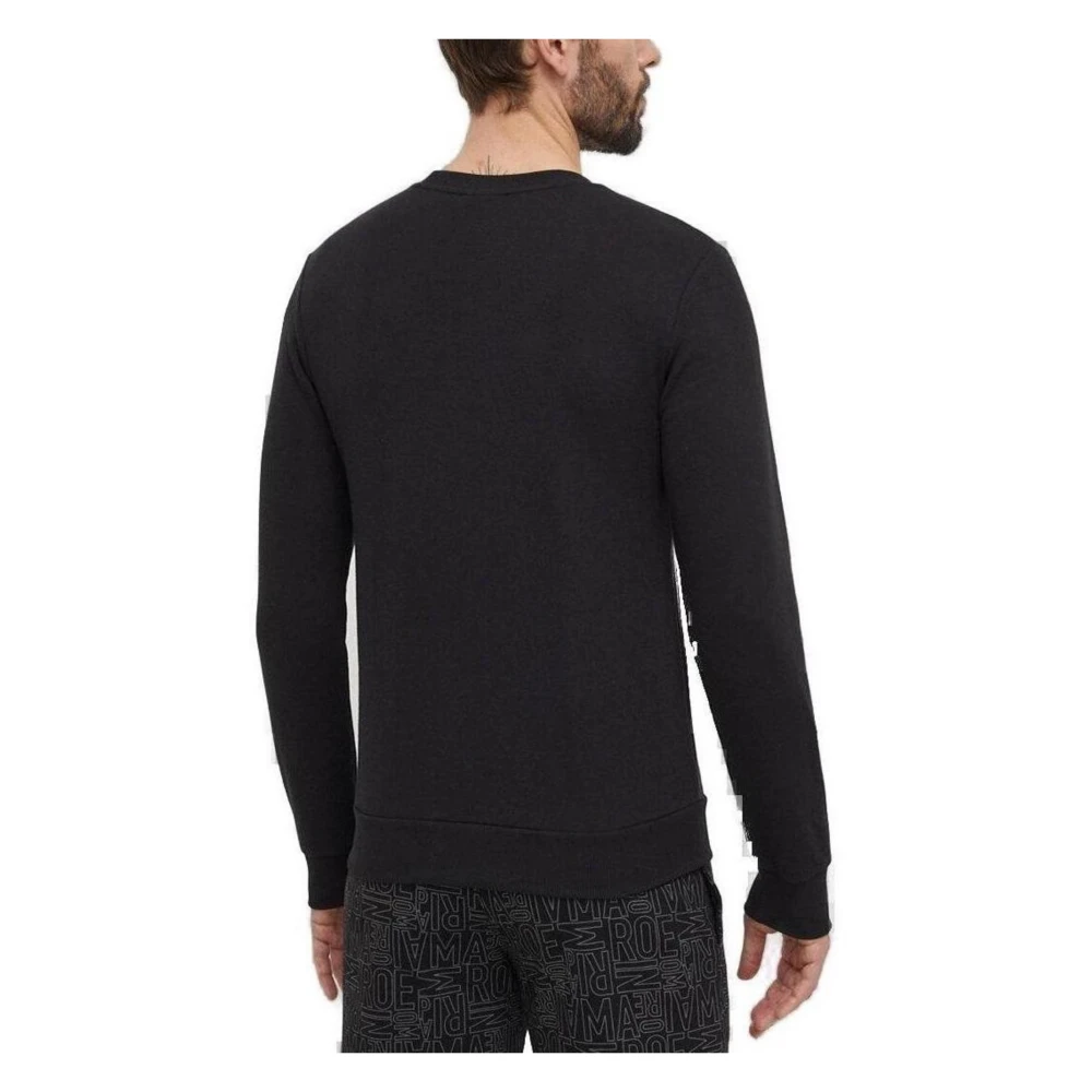 Emporio Armani Zwarte Bedrukte Sweatshirt met Lange Mouwen Black Heren