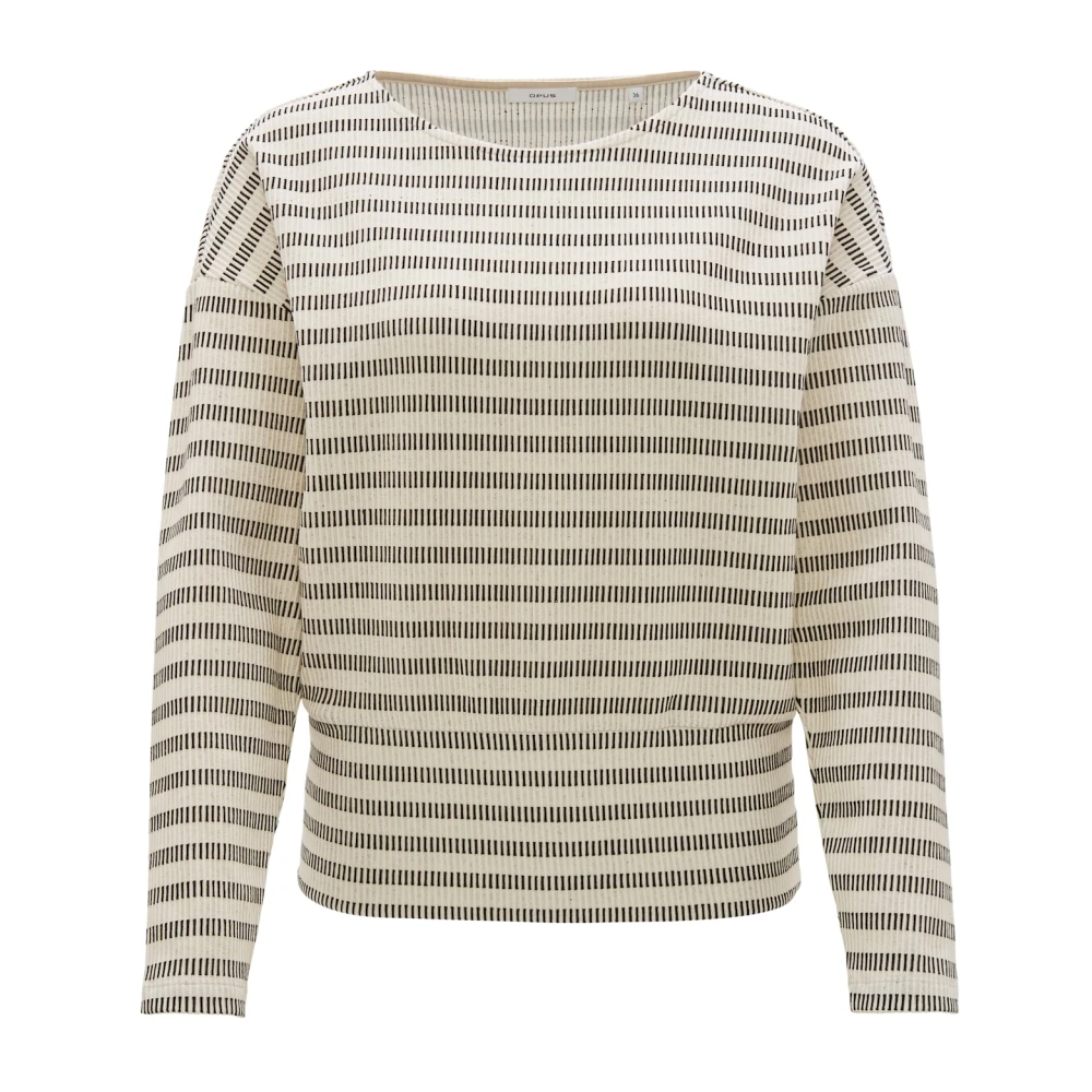 Opus Casual Gestreepte Sweater Beige Dames