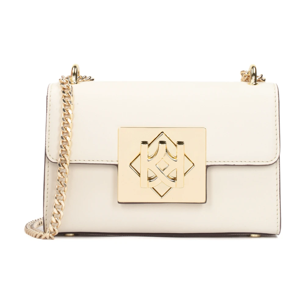Kazar Elegante graanleren tas om over de schouder te dragen Beige Dames
