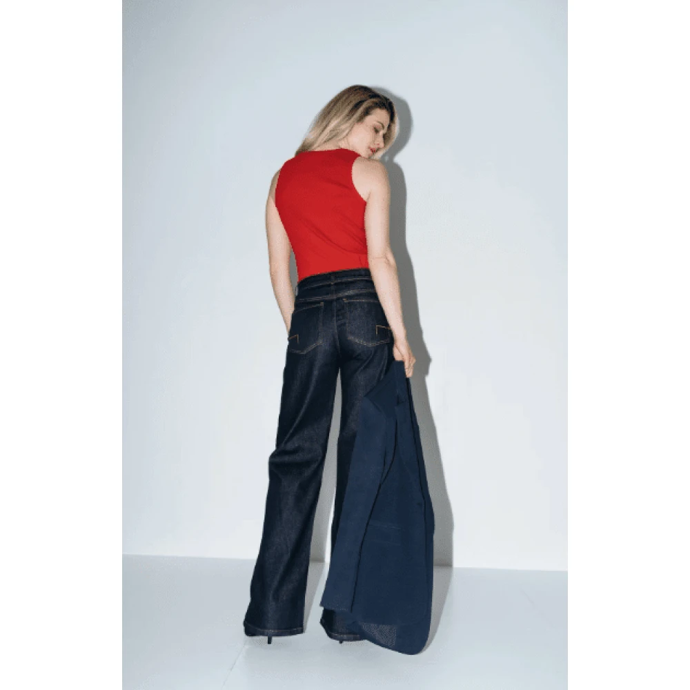 DNM Pure Retro-chique wijde pijp jeans Blue Dames