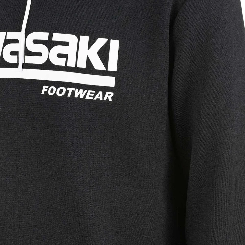 Kawasaki Retro Style Hooded Sweatshirt Black Heren