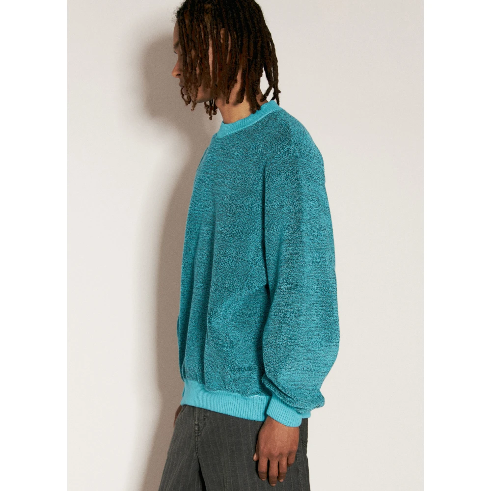Isa Boulder Katoenen Terry Crewneck Sweater Blue Heren