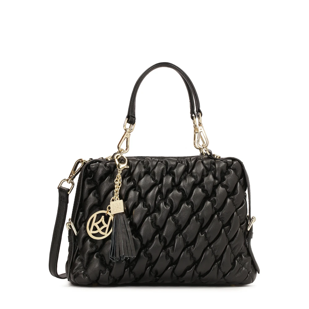 Kazar Stijlvolle Zwarte Gewatteerde Handtas Black Dames