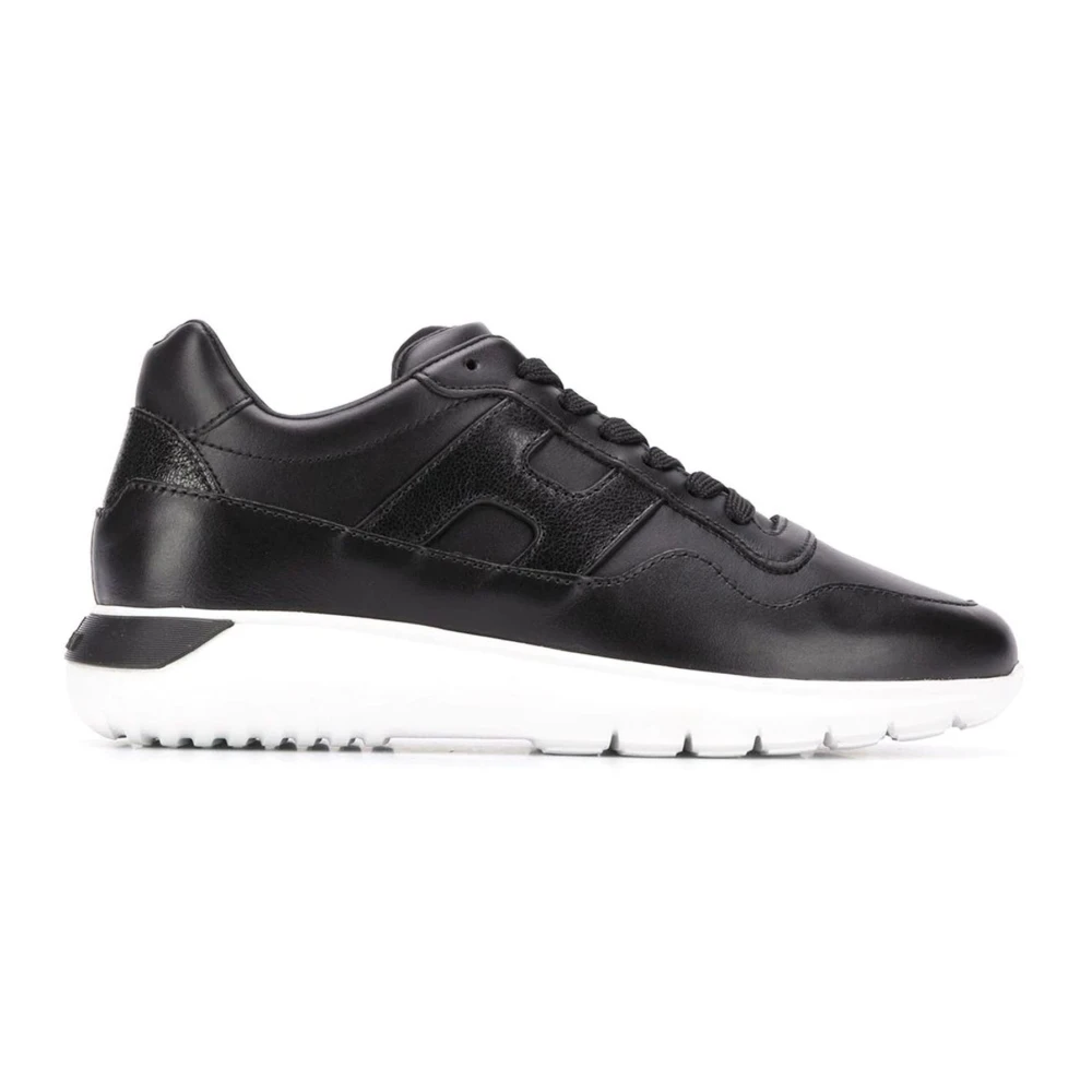 Hogan Zwarte Leren Sneakers Black Dames