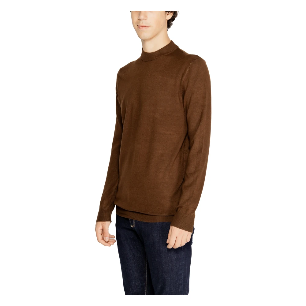 Antony Morato Bruine Lange Mouw Gebreide Heren Herfst Winter Brown Heren